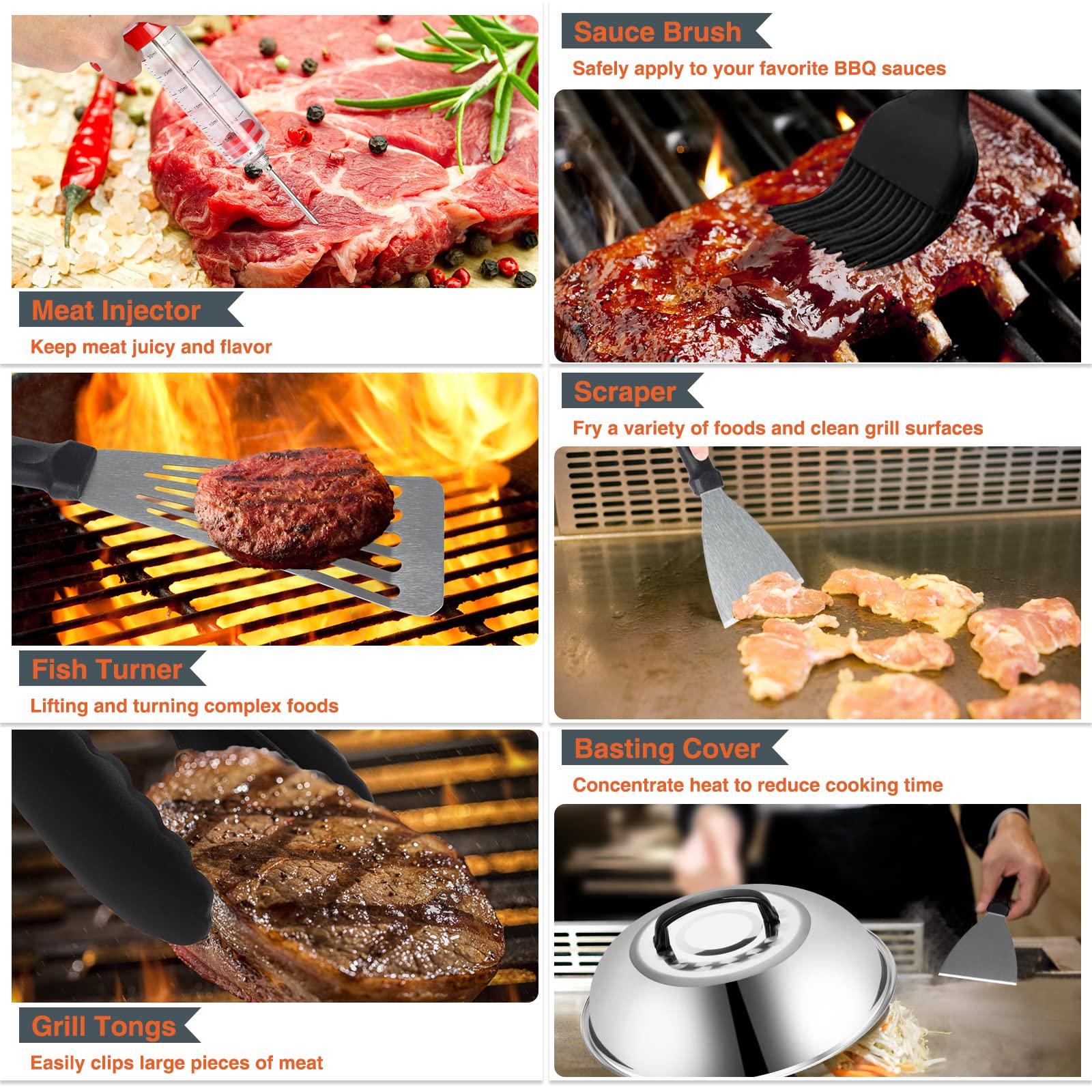 Aeekel Flat Top Grill Accessories, 37Pcs Blackstone Griddle Accessories Kit For Camp Chef, Bbq Grilling Gifts For Men Women, Pro